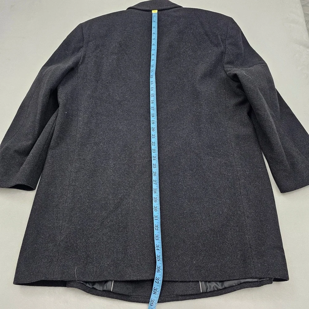 Ralph Lauren Corso Overcoat Mens Large Charcoal Grey Wool Blend Academia Classic